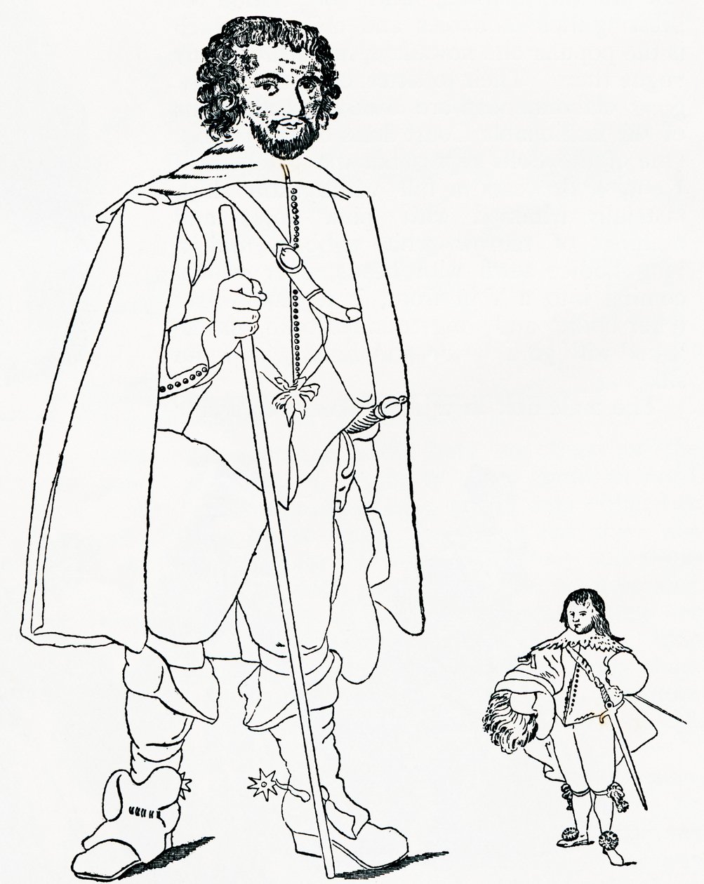 Walter Parsons a sir Jeffrey Hudson, z časopisu The Strand Magazine vydaného v roce 1894. od Unknown artist