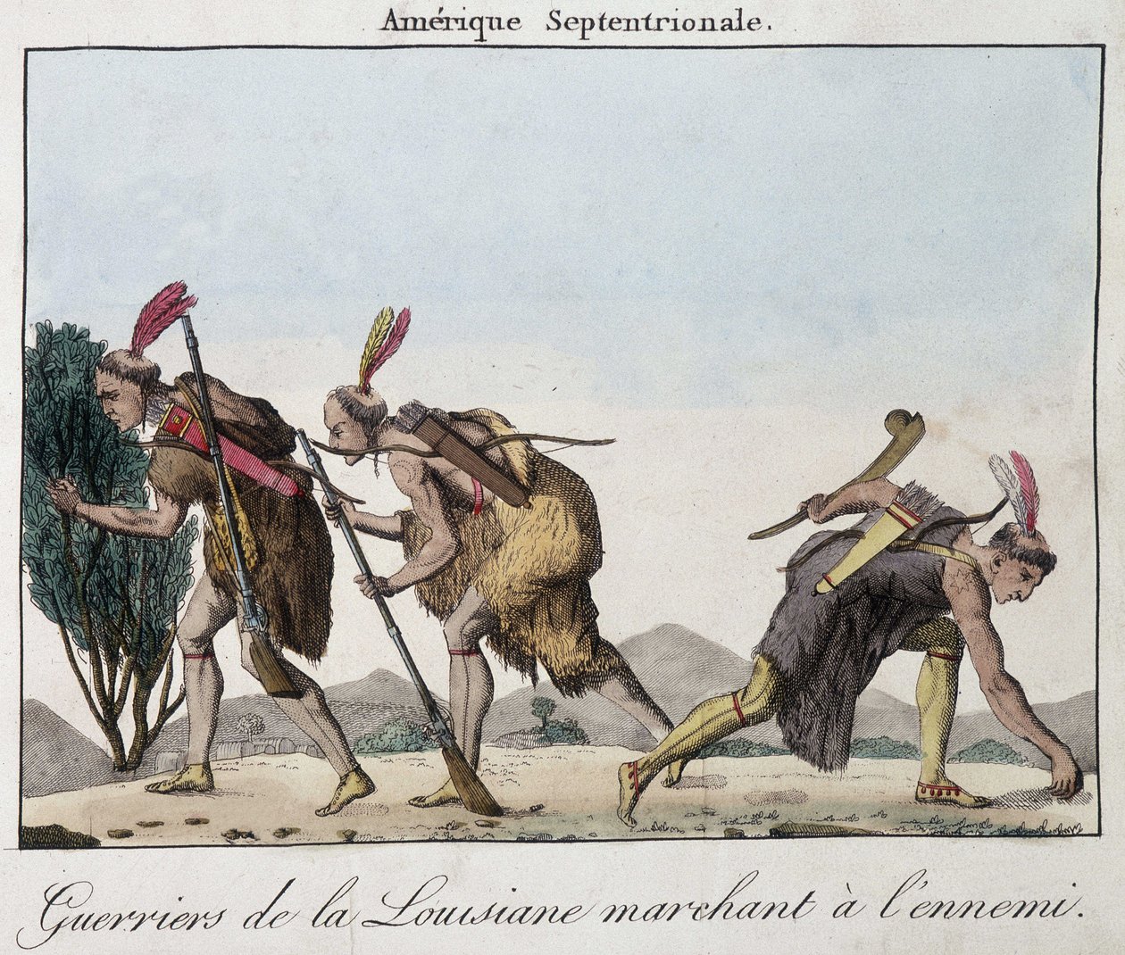 Válečníci z Louisiany po stopách nepřítele - rytina od Unknown artist