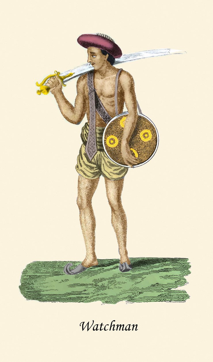 Strážce s mečem a štítem od Unknown Artist