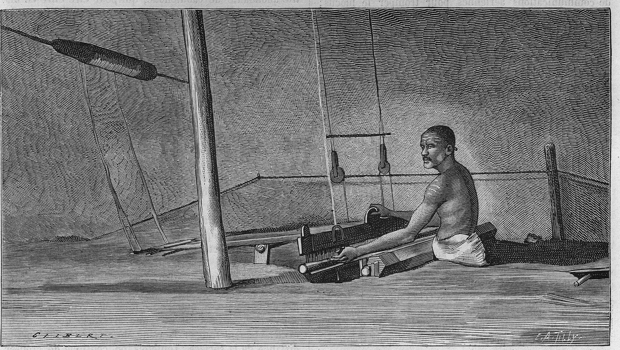 Tkaní v Indii: tkalcovský metier. od Unknown artist