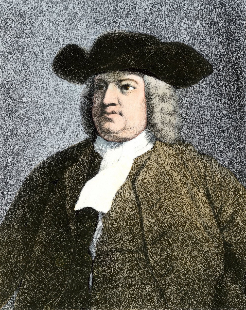 William Penn (1644-1718) anglický kvaker, zakladatel státu Pensylvánie v roce 1682 (rytina) od Unknown artist