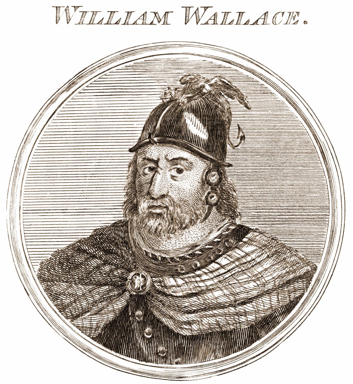 William Wallace. Skotský kuchař 1270-1305. Rytina 19. století od Unknown artist