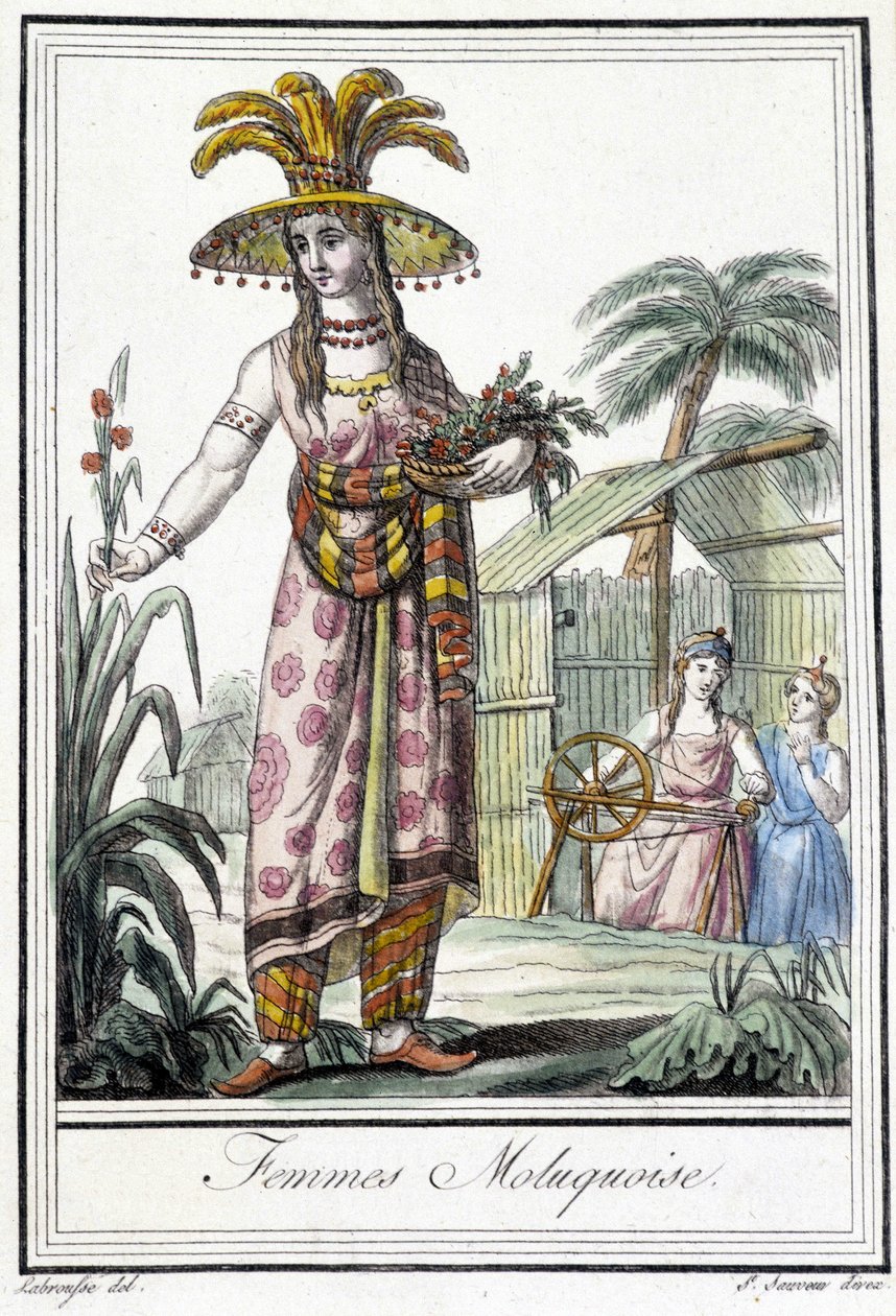 Žena z ostrovů Molucca (Indonésie). od Unknown artist