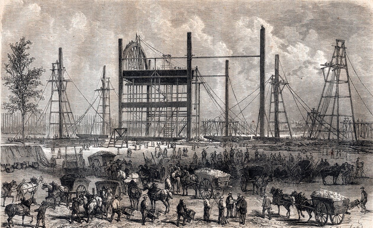Díla Marsova pole v Paříži na konci dubna 1866 - rytina 1867 od Unknown artist