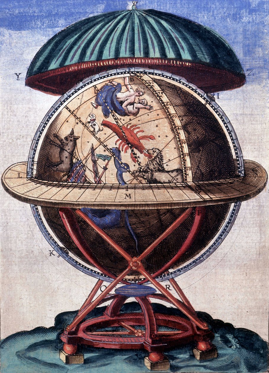 Zodiakální sféra. Rytina. 17. století. B.N, Paříž. od Unknown artist