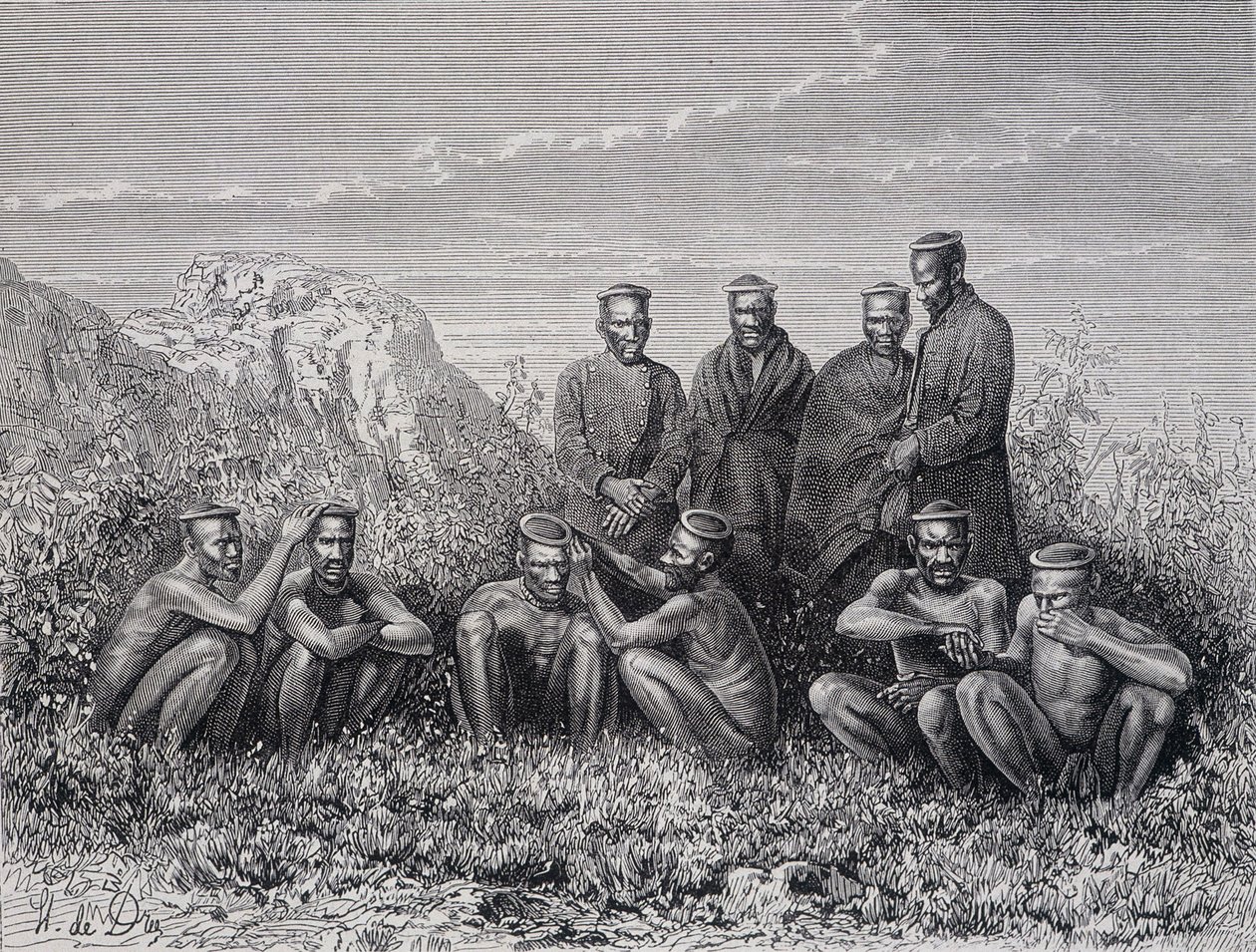 Zulu Cafres (kmen Ring-Kop) od Unknown artist