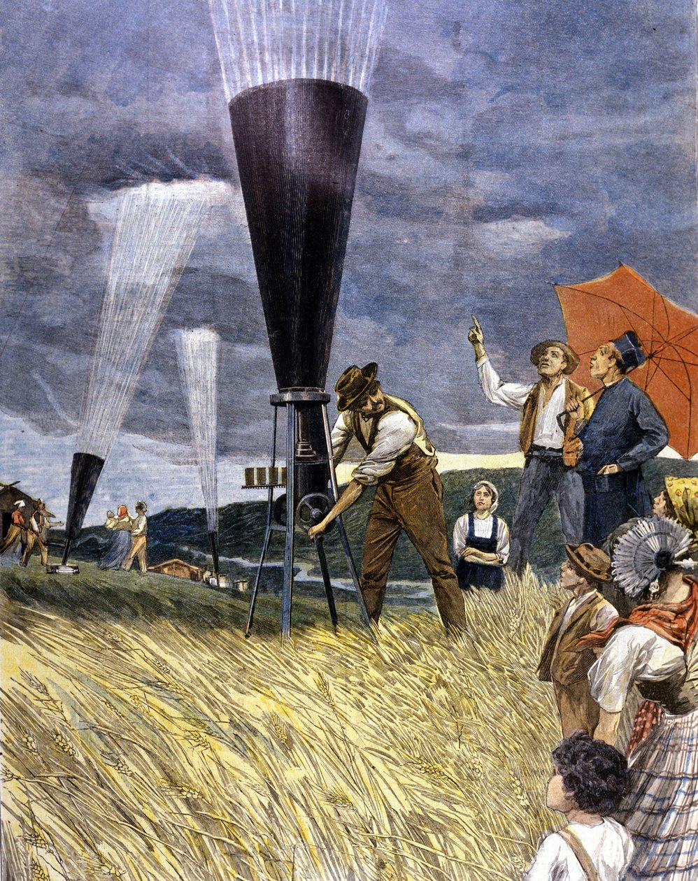 sud proti krupobití od vinařů v Itálii v roce 1899. od Unknown artist