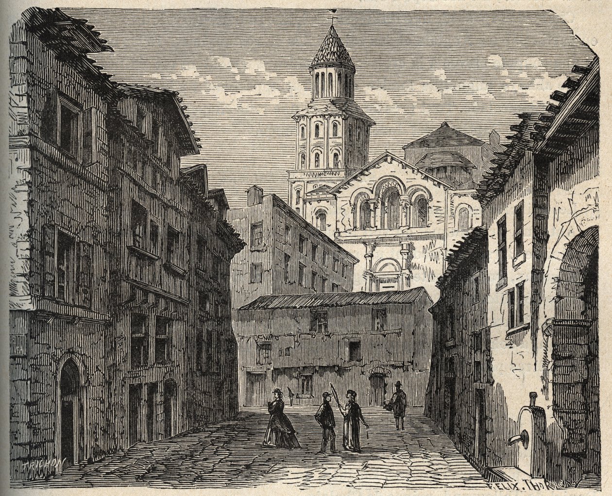Katedrála Saint-Front - Perigueux - Dordogne - Francie - (Saint Front) rytina „“ PATRIE““ - PECTUREQUIREQUE POPIS FRANCIE V 6 SVAZTECH LUCIEN HUARD - konec 19. stol. od Unknown artist