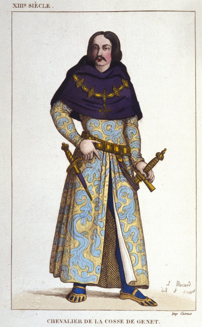 kostým Chevalier de la Cosse od Geneta pozdější do roku 1365. rytina z roku 1830 od Unknown artist