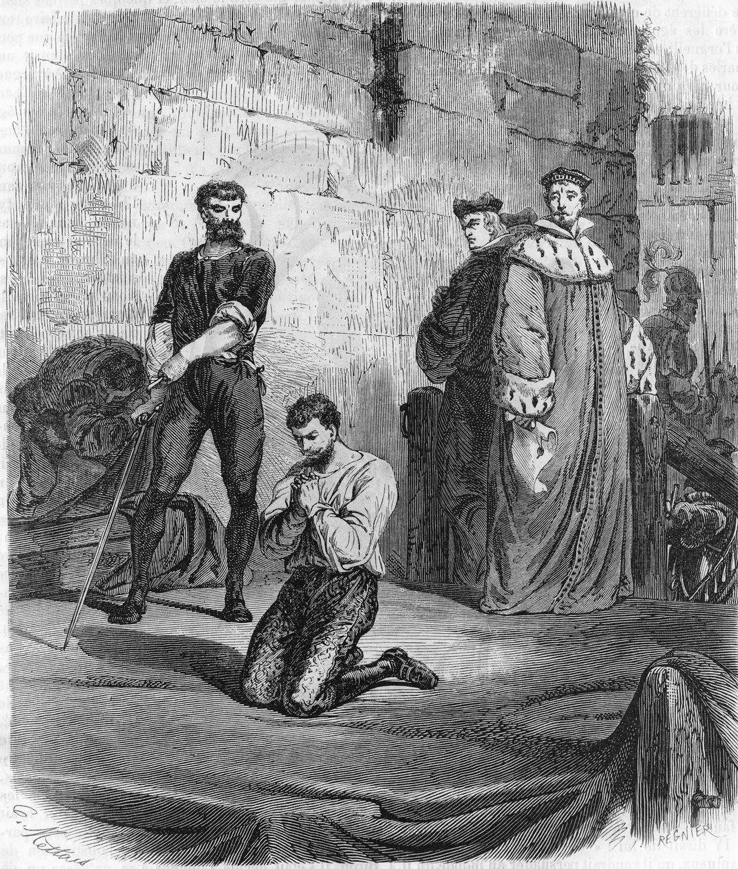 smrt Charlese de Gontaut, barona, tehdejšího vévody z Bironu (1562 až 1602). od Unknown artist