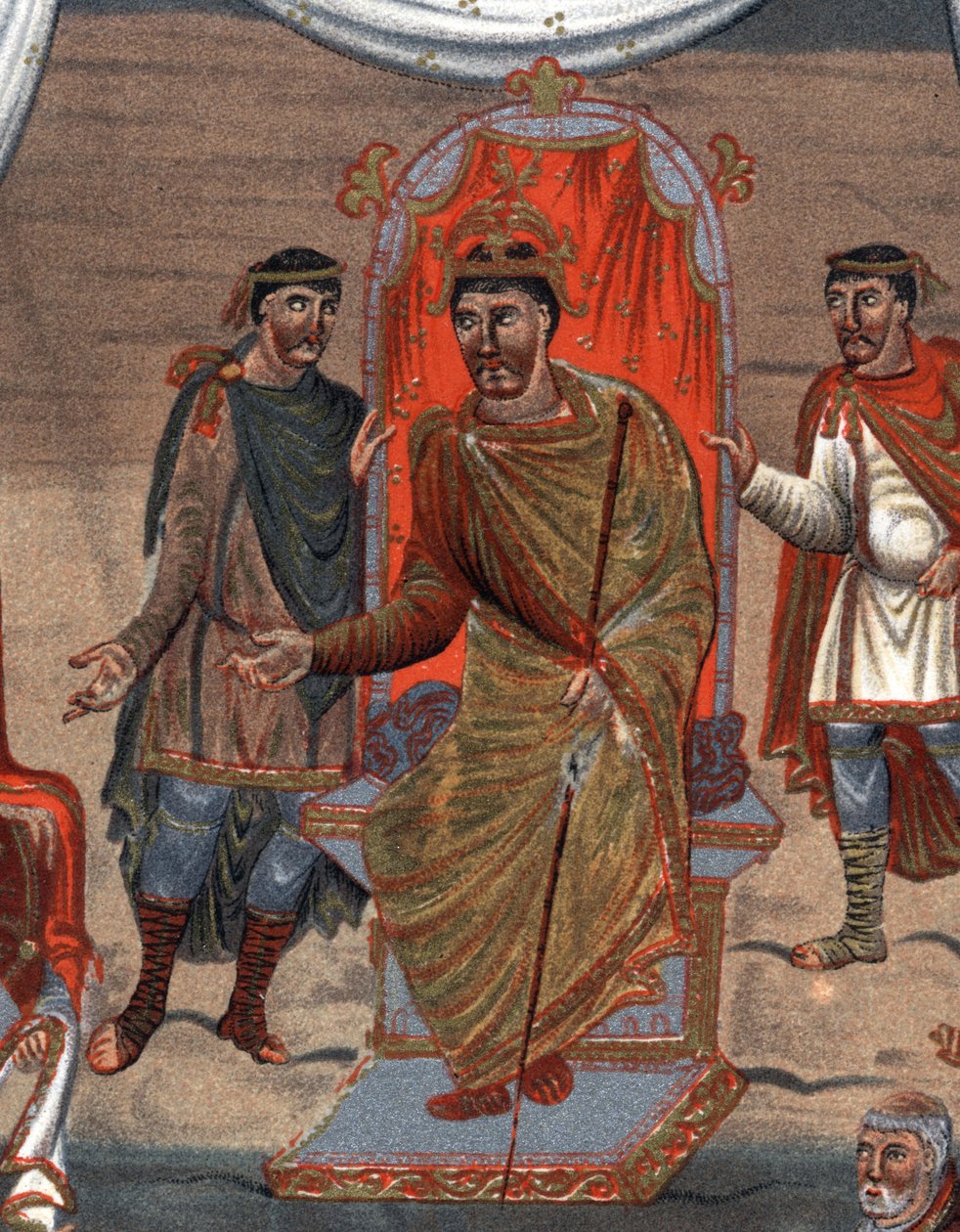 podrobnosti o: Charles II Bald (823 - 877), král Francie přijímající delegaci mnichů z Tours. z Paříže. od Unknown artist
