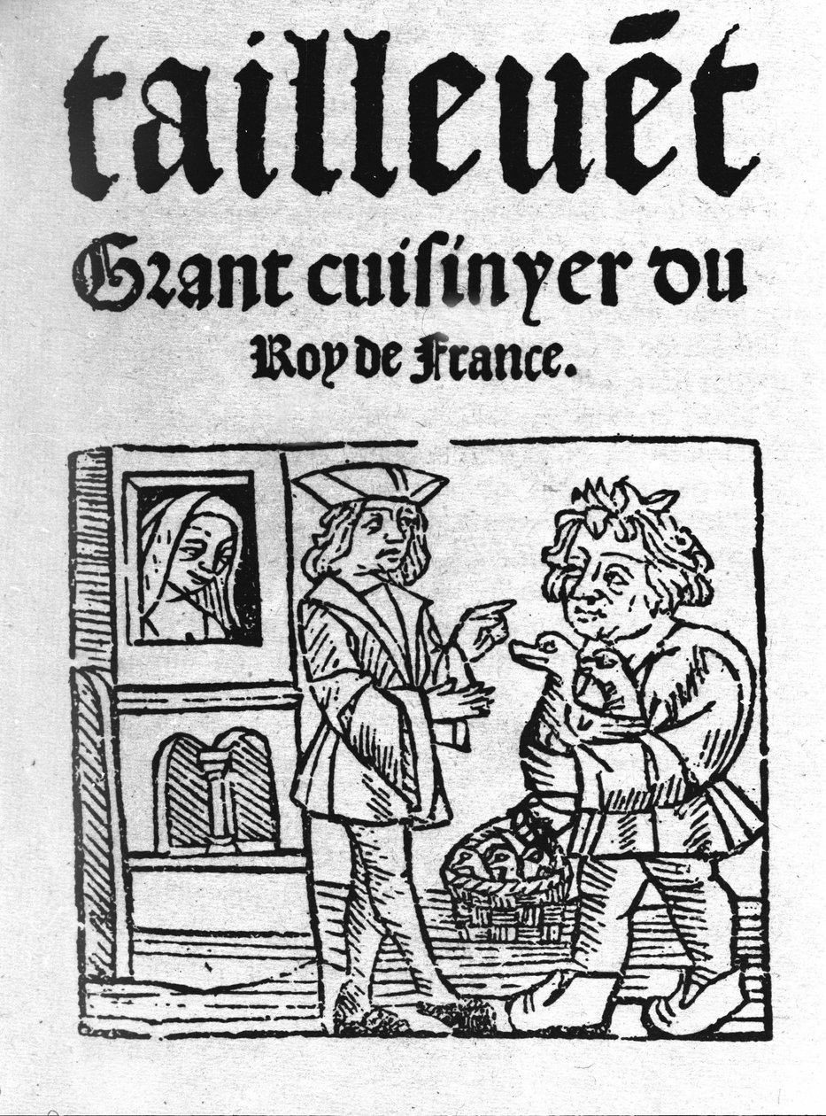 frontispis „Le Viandier““ od Taillevent. Guillaume Tirel, známý jako Taillevent nebo Taillevant francouzský kuchař (1310 až 1395). 1 od Unknown artist