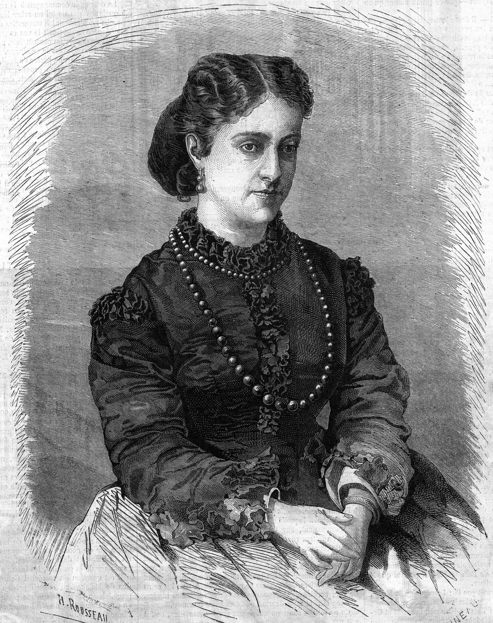 portrét Adeliny Patti. Italský zpěvák (1843 až 1919) Rytina z roku 1864. od Unknown artist