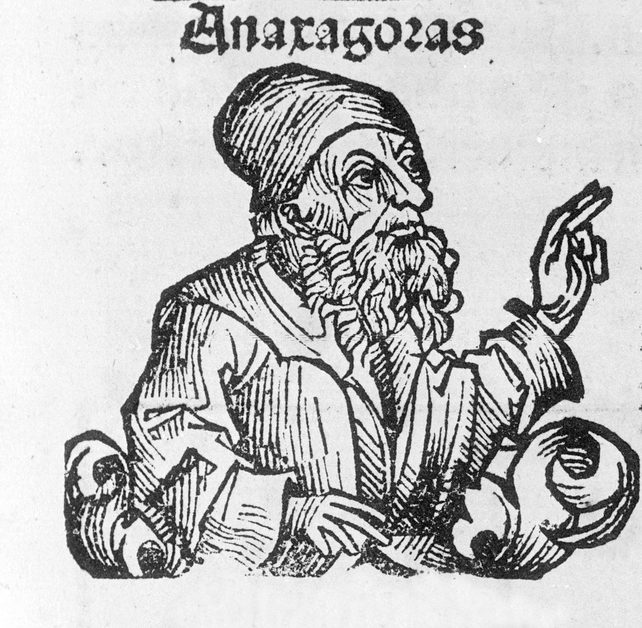 portrét Anaxagora z Clazomenae. v řečtině Anaxagoras řecký filozof (500 až 428 př. n. l.) 19. století (rytina) od Unknown artist