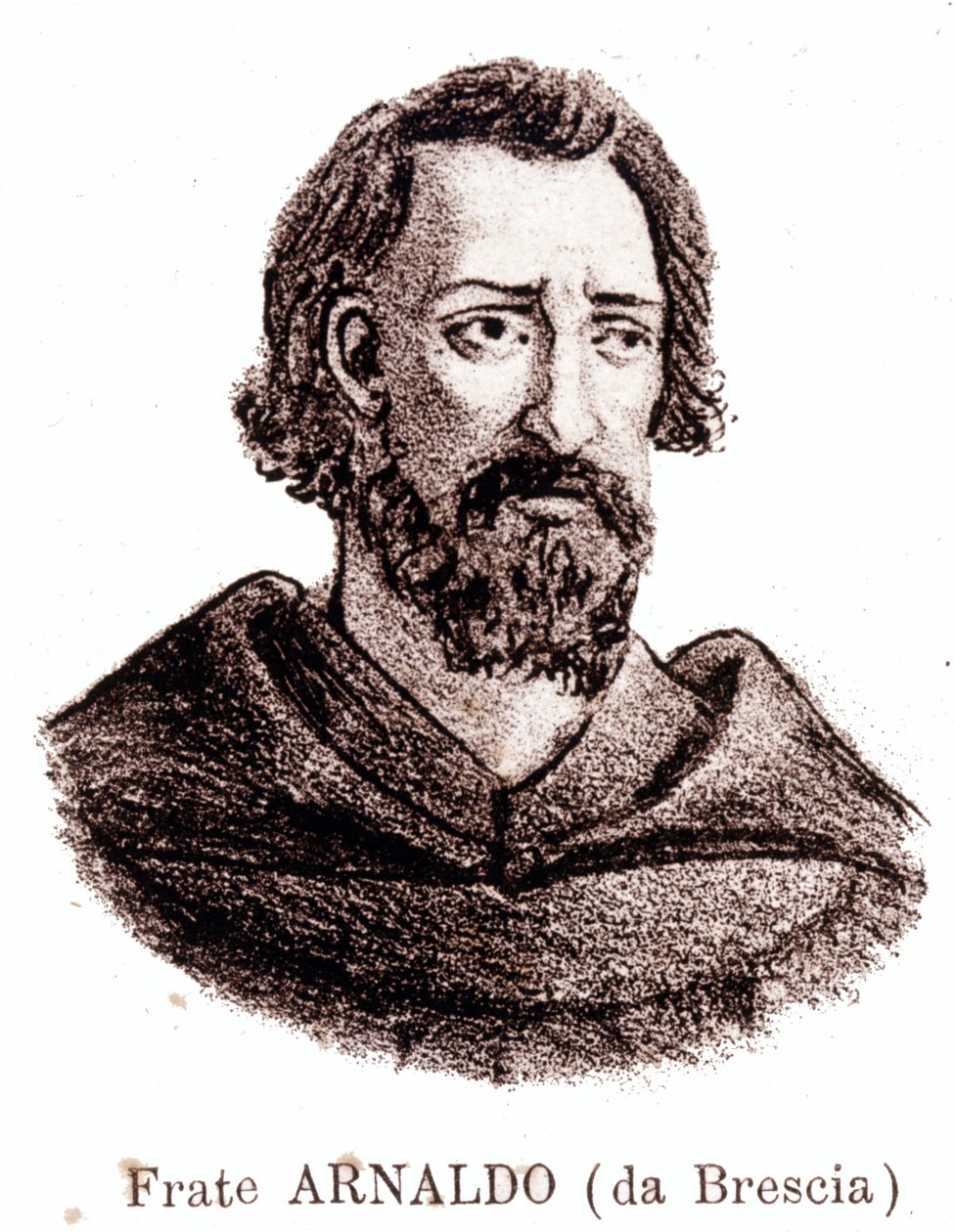 portrét Arnauda de Brescia (Arnaldo da brescia) (1090 - 1155), italského politického a náboženského reformátora. od Unknown artist