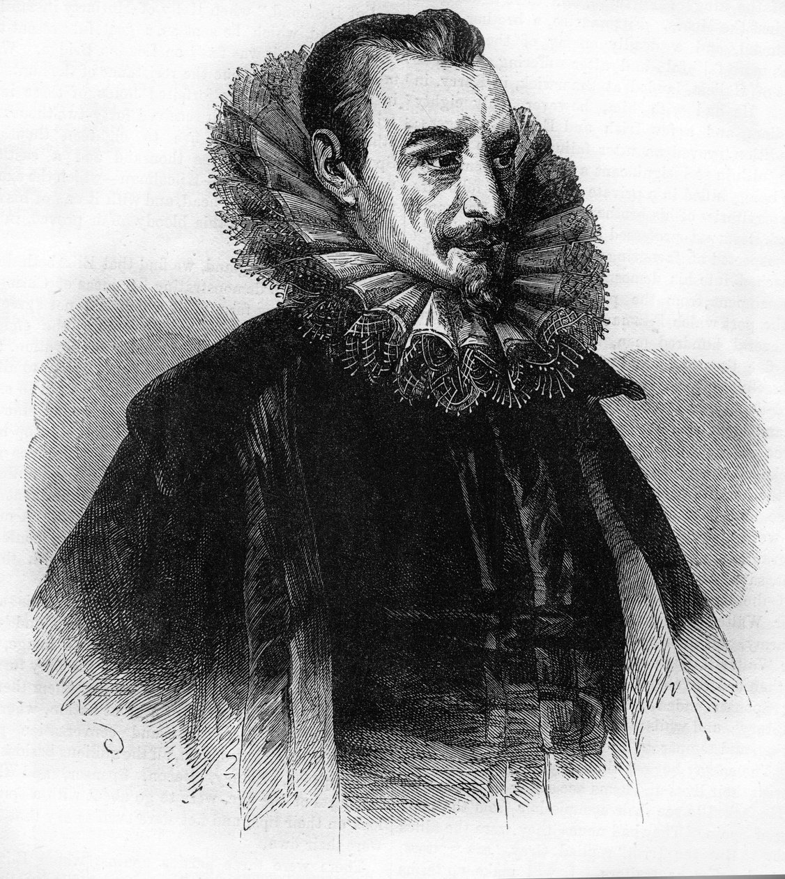 portrét Edmunda Spensera.Anglický básník (1552 až 1599).rytina podle „Historie Anglie““ od Williama Howitta. od Unknown artist