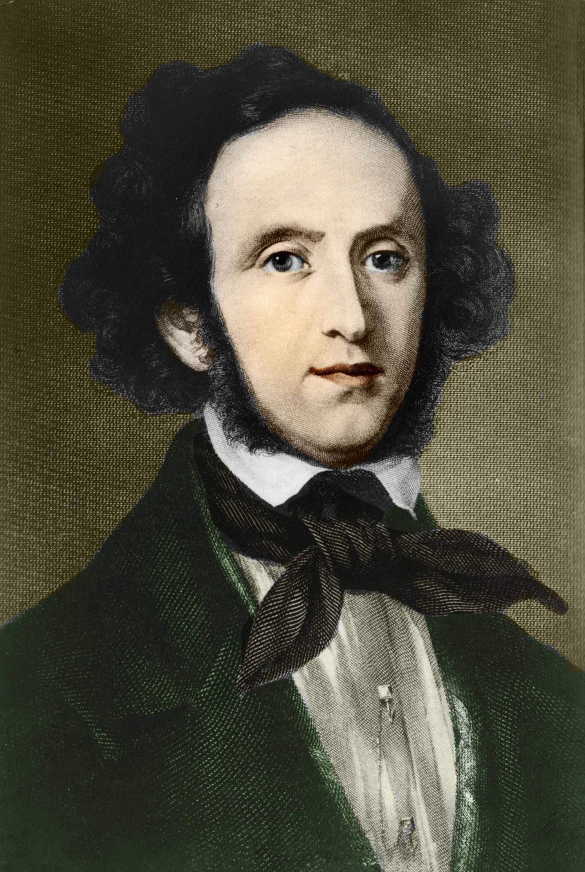 portrét Felixe Mendelssohna - Bartholdyho. Německý skladatel (1809 až 1847). od Unknown artist