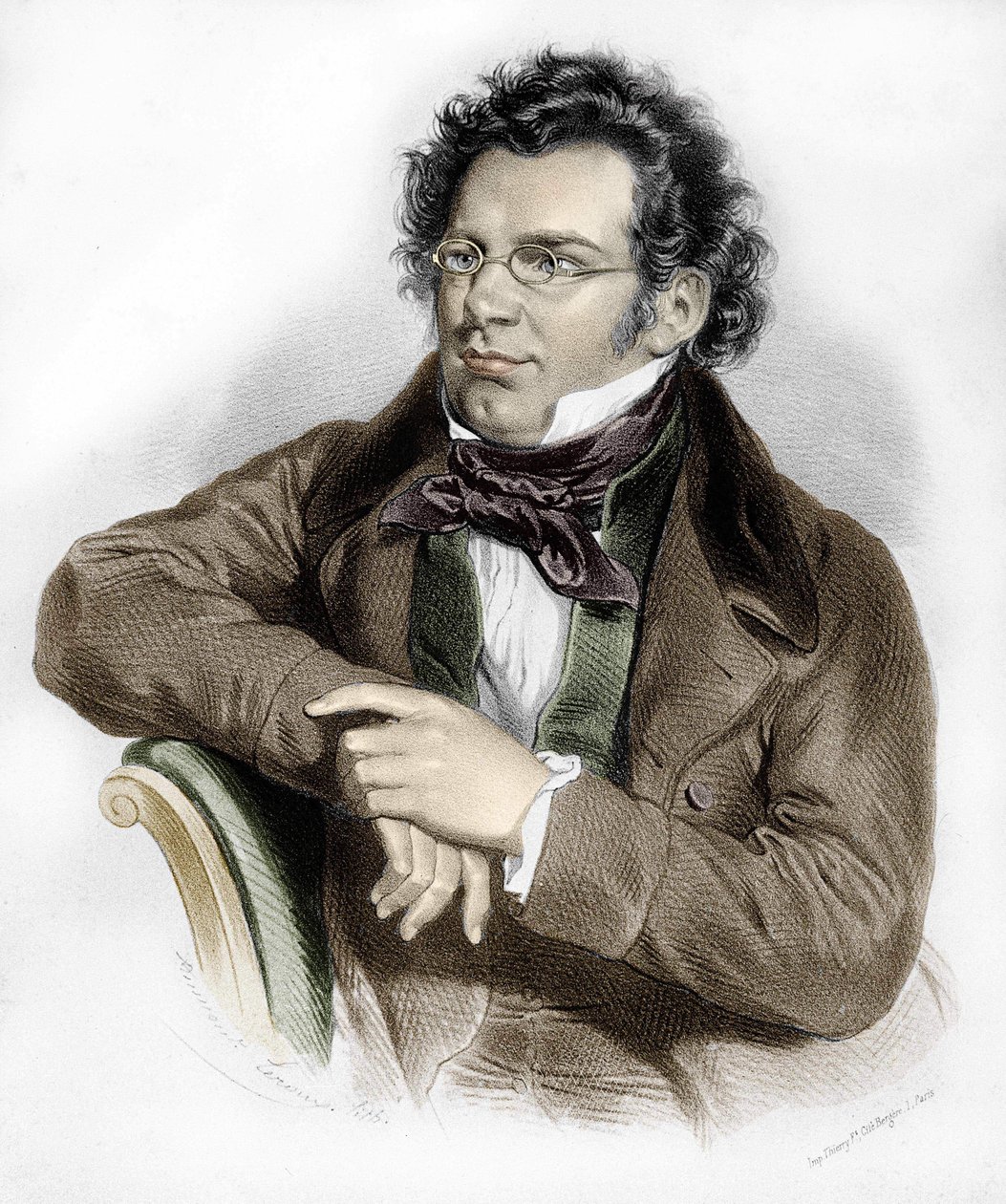 portrét Franze Schuberta (1797-1828), rakouského skladatele. od Unknown artist