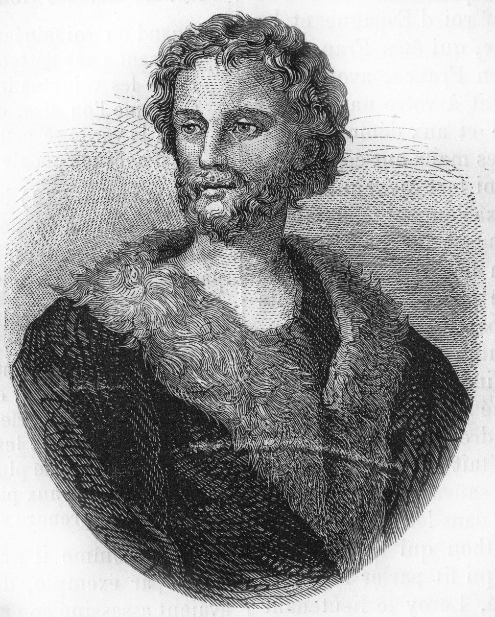 portrét Mathurina Régniera. Francouzský básník (1573 až 1613) Rytina z roku 1866. od Unknown artist