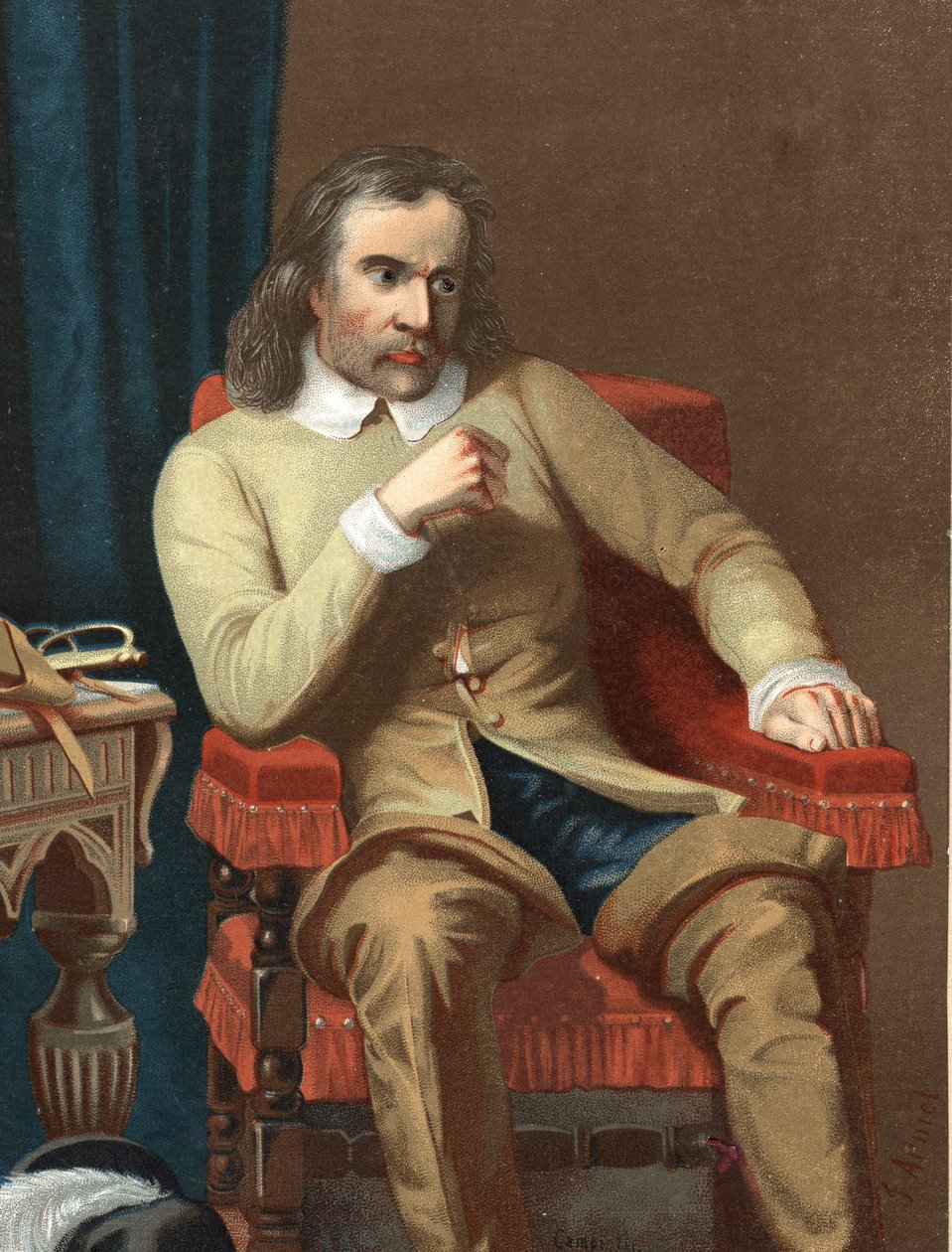 portrét Oliviera Cromwella. Anglický státník (Huntingdon od Unknown artist