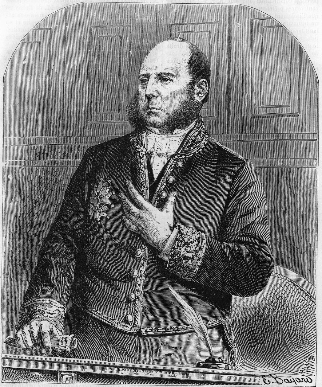 portrét Pierra Julese Baroche v zákonodárném sboru v roce 1861. Francouzský politik (1802 až 1870). od Unknown artist