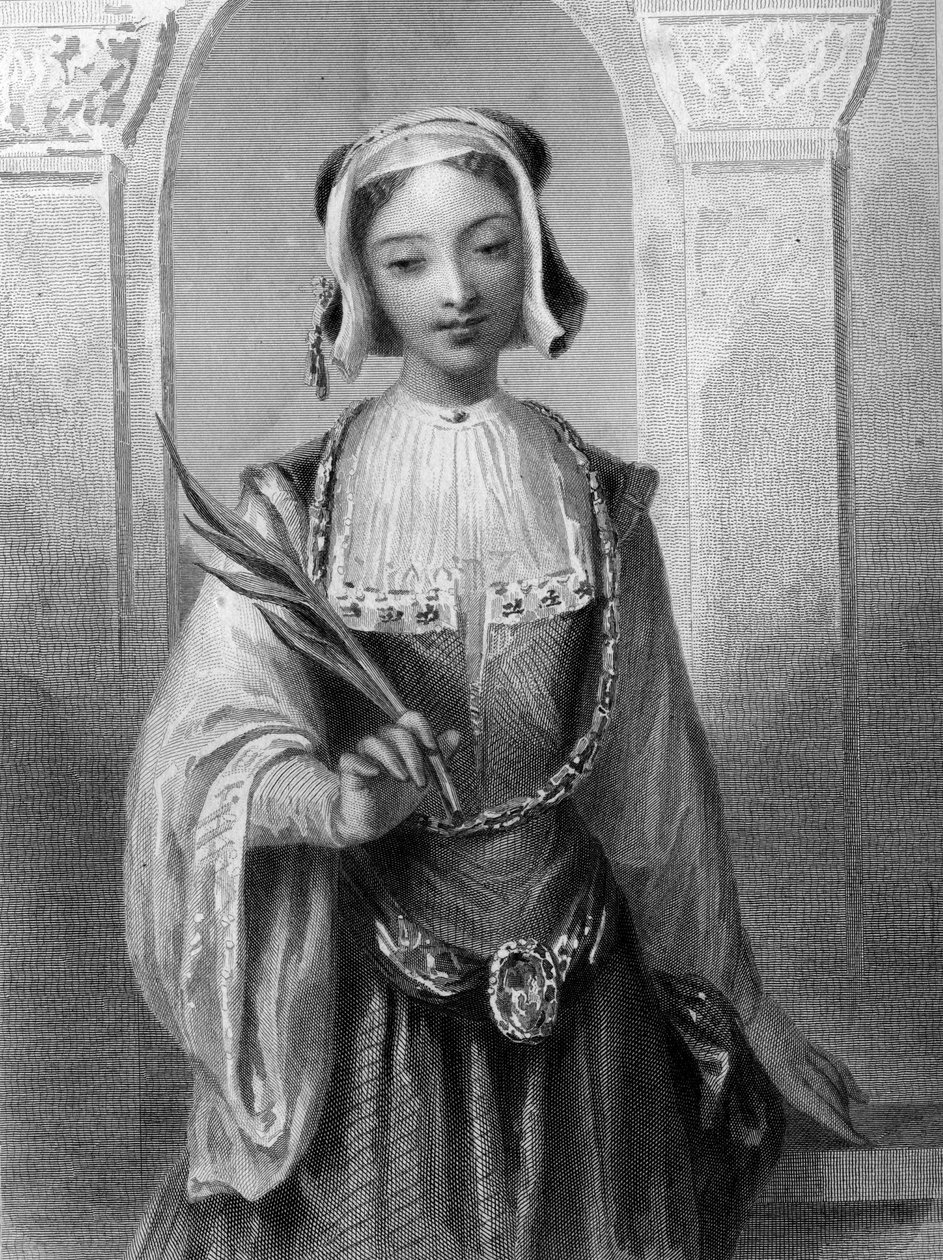 portrét svaté Justiny, panny a mučednické smrti z Antiochie. od Unknown artist