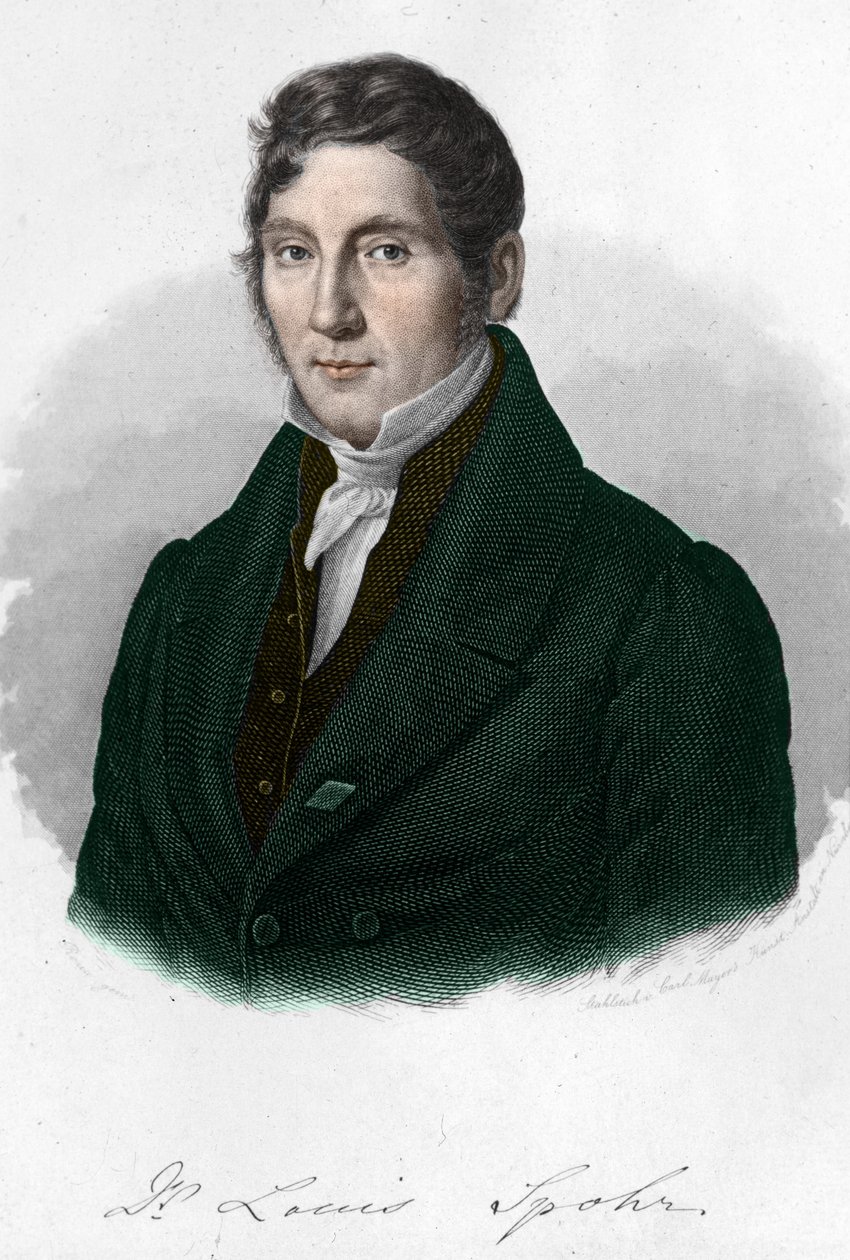 portrét německého skladatele Louise Spohra (1784-1859). od Unknown artist