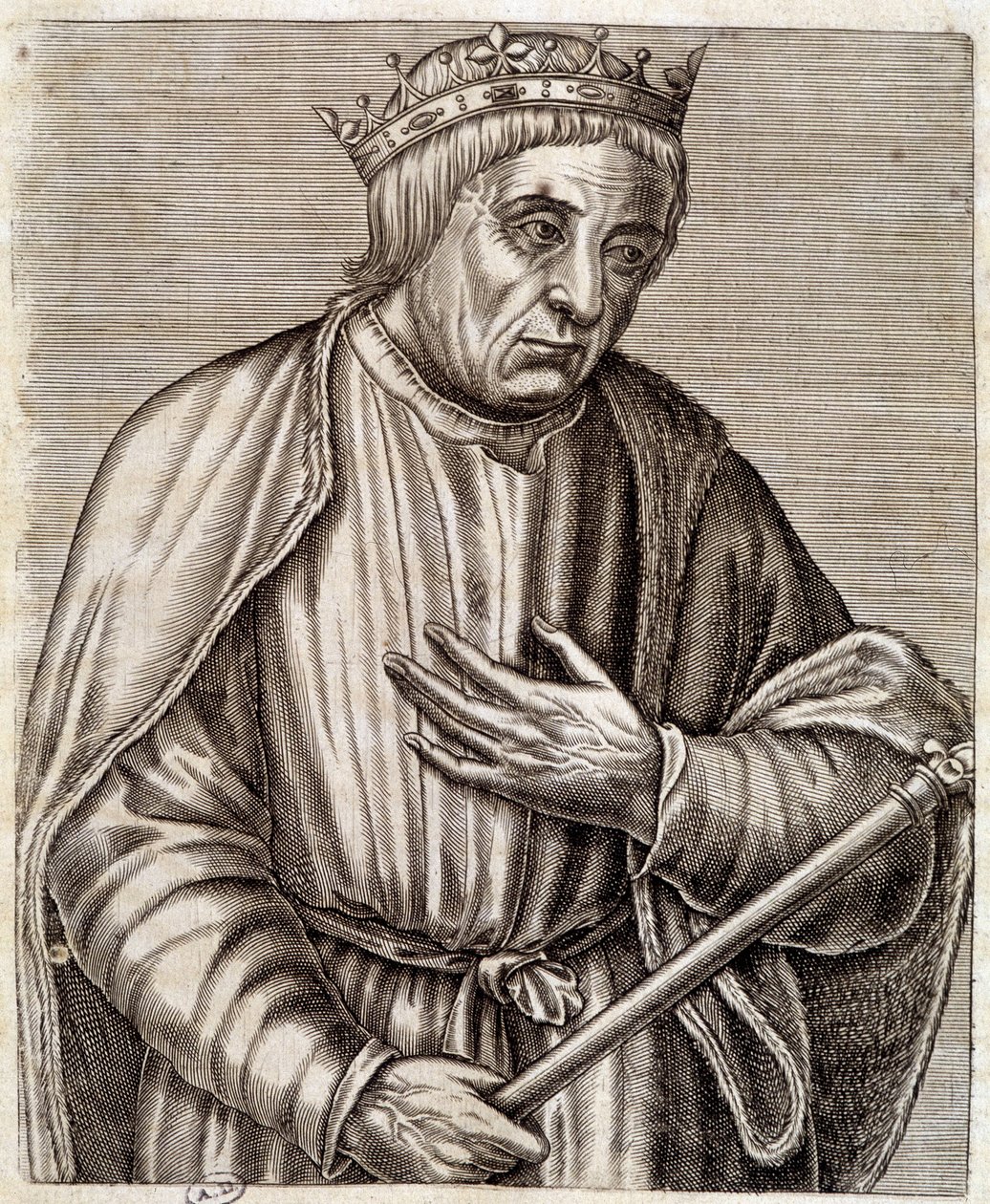 portrét polského krále Kazimíra III Velikého. 1310-1370. rytina 17. století. od Unknown artist