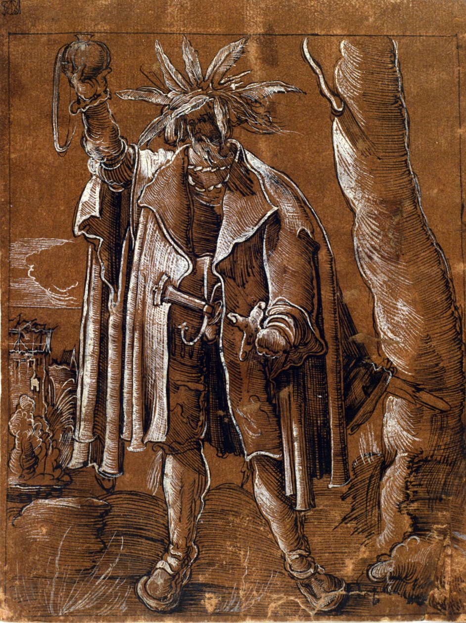 reprezentace čaroděje držícího kouzelnou kouli. od Unknown artist