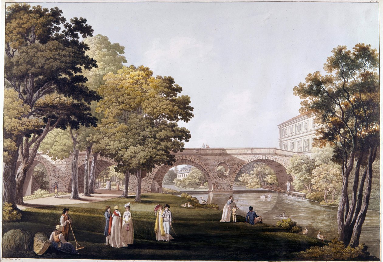 zámecký park města Weimar (Německo). od Unknown artist
