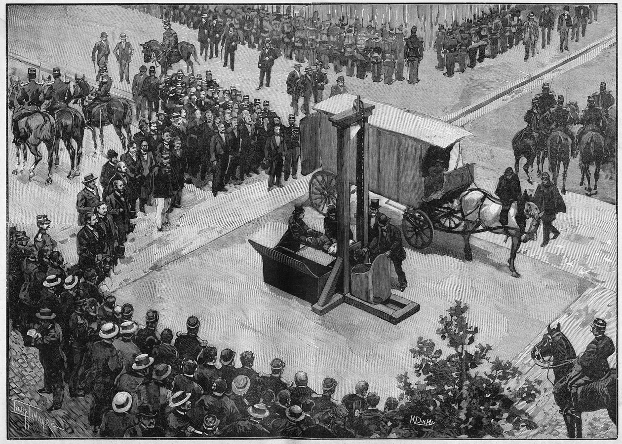 poprava anarchisty Caseria v Lyonu v roce 1894. od Unknown artist