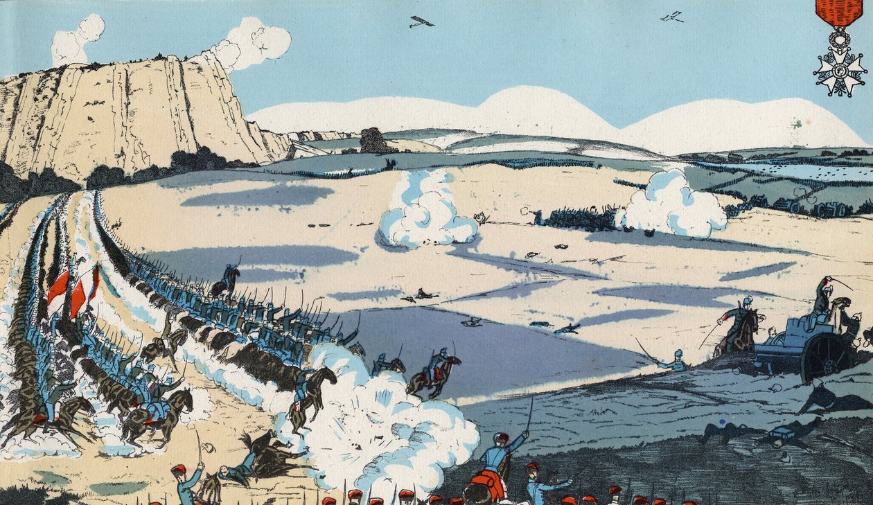 hrdinná obrana Liége.Srpen 1914. Ilustrace z knihy ""La Grande Guerre"", vydané v roce 1914 nakladatelstvím Tolmer et Cie. od Unknown Artist