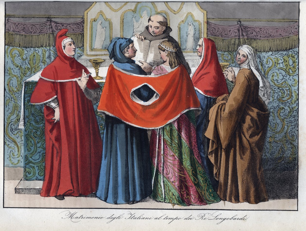 sňatek Italů v době lombardských králů (568-774) - od Unknown artist