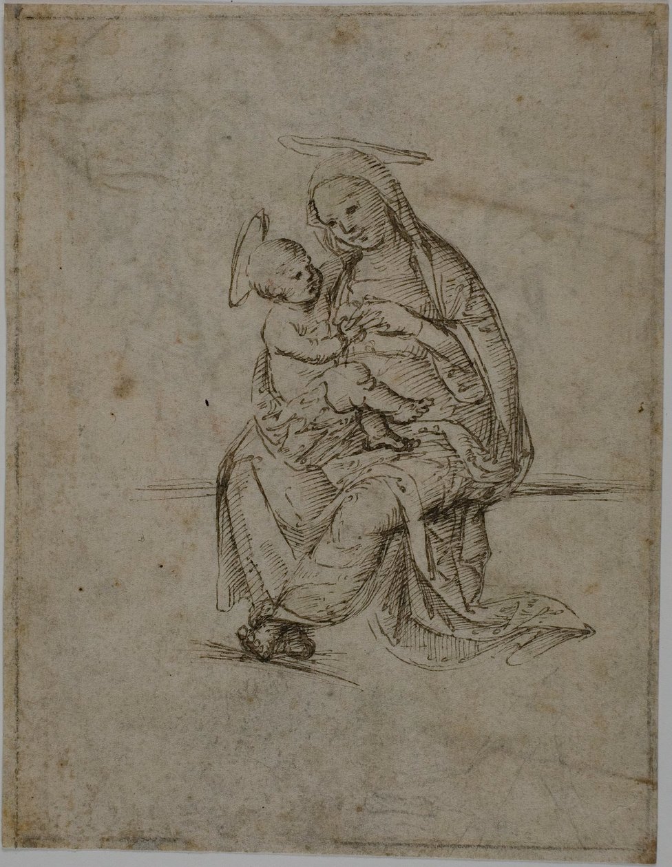 Panna s dítětem (recto); Putti (verso) od Unknown Florentine