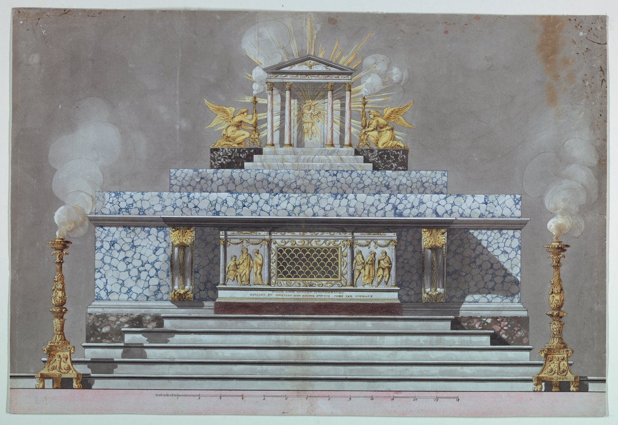 Oltář zasvěcený panně mučednici [sv. Lucie?] od Unknown, Italian