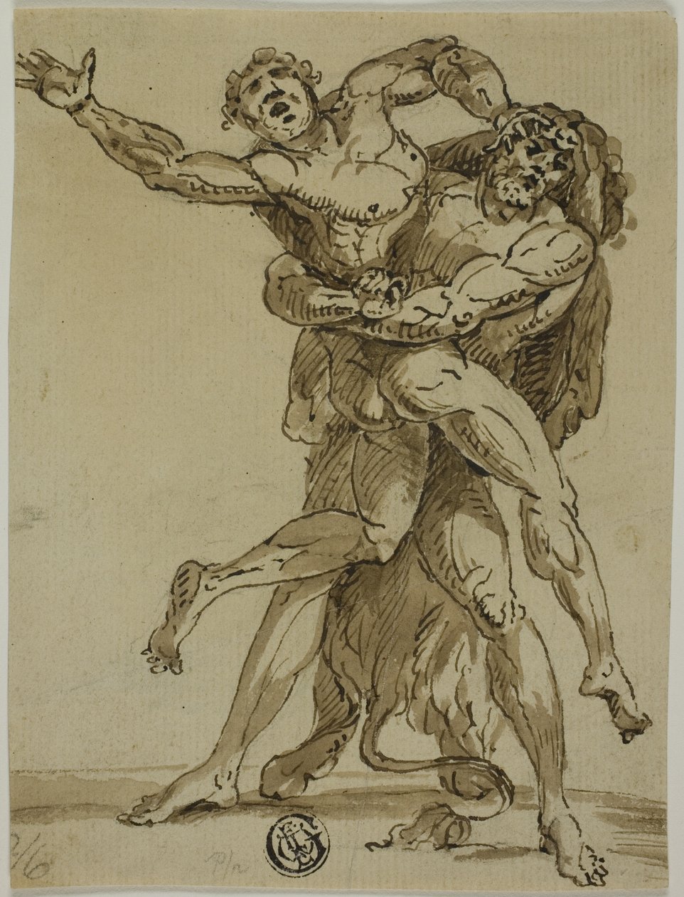 Herkules a Antaeus od Unknown Italian