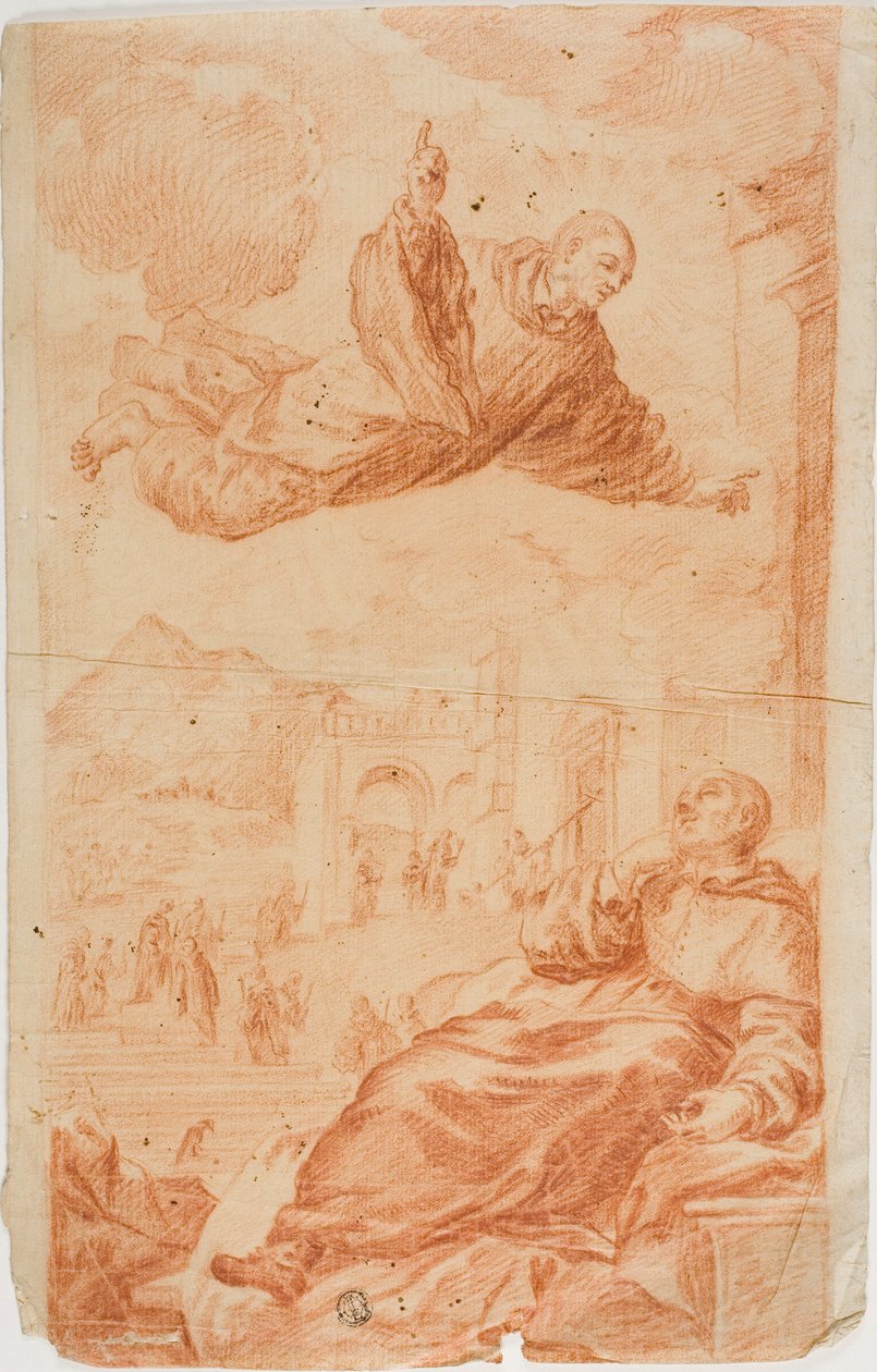 Svatý zjevující se spícímu mnichovi od Unknown Italian