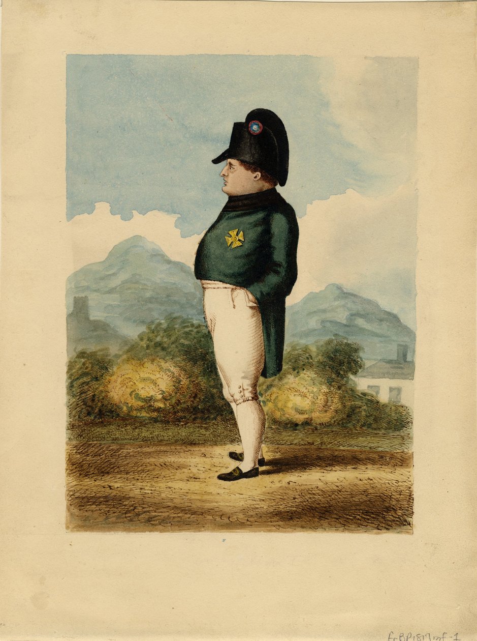 Napoleon Bonaparte na ostrově Svatá Helena, 1817 od Unknown artillery officer
