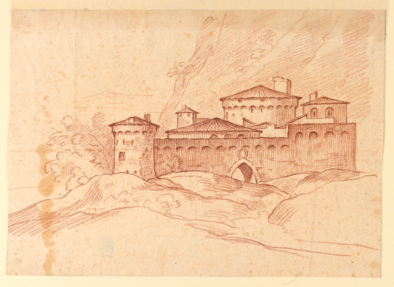 Kresba, Hrad v horách, 1810-1830 od Unknown artistUnknown artist