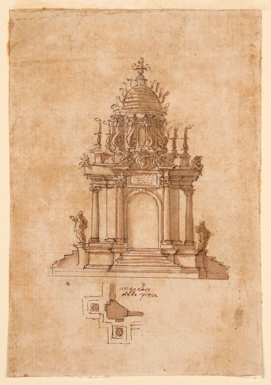 Kresba, Katafalk, asi 1631 od Unknown artistUnknown artist
