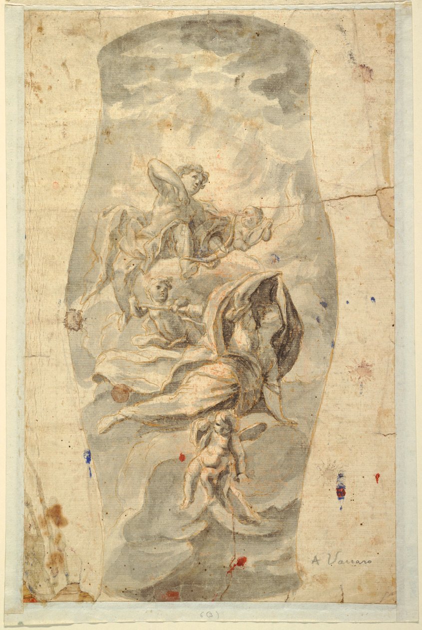 Kresba, Návrh stropu s Apollonem, asi 1780 od Unknown artistUnknown artist