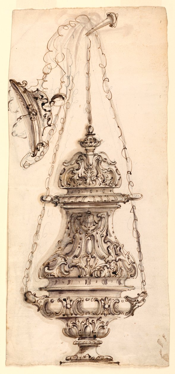 Kresba, kadidelnice, 1730-60 od Unknown artistUnknown artist