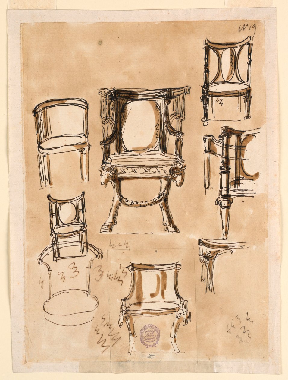 Kresba, židle, 1780-1790 od Unknown artistUnknown artist