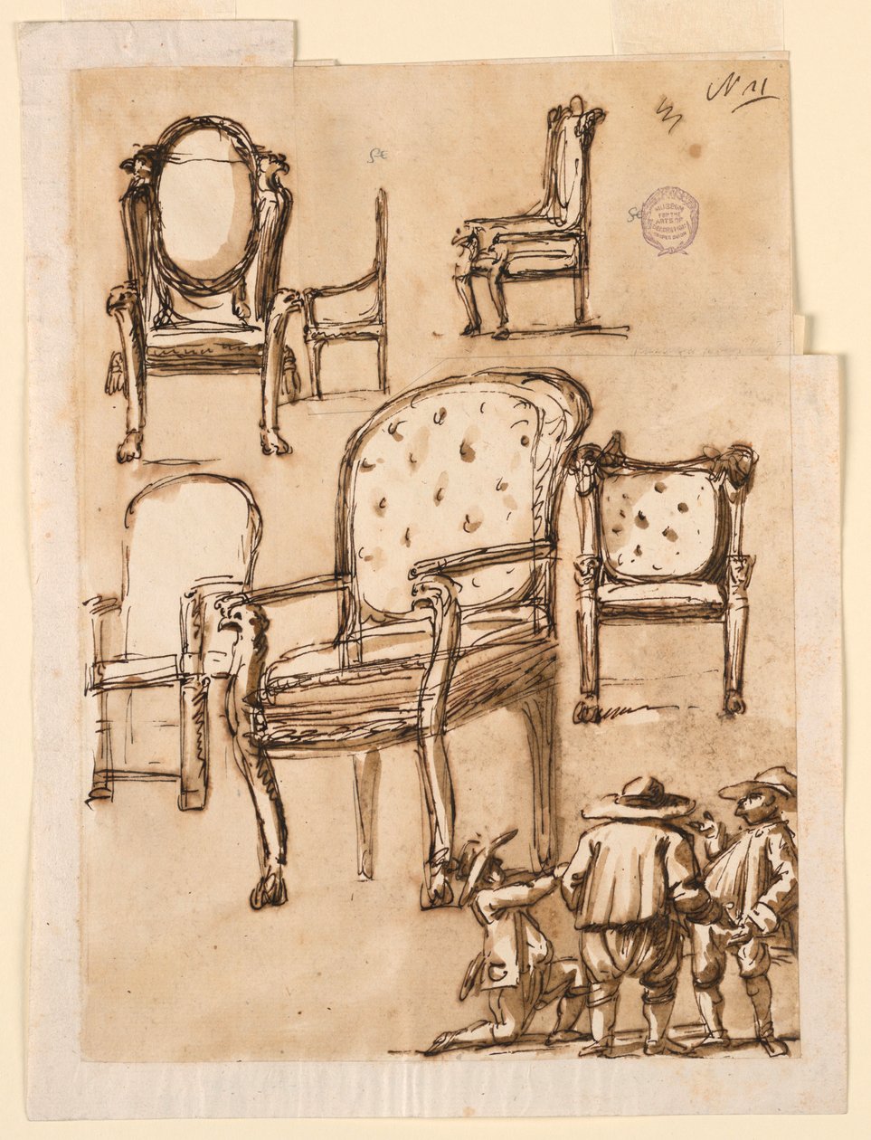 Kresba, židle, 1780-1790 od Unknown artistUnknown artist