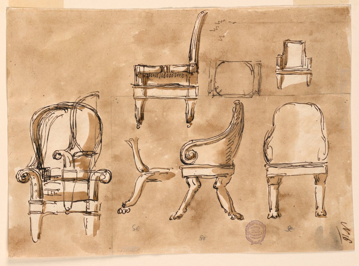 Kresba, židle, 1780-90 od Unknown artistUnknown artist