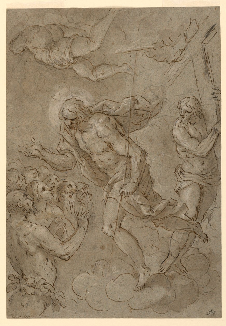 Kresba, Kristus v limbu, 1625-1628 od Unknown artistUnknown artist