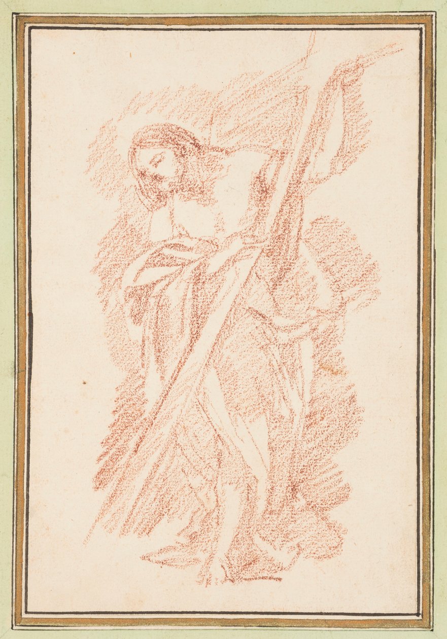 Kresba, stojící Kristus, asi 1759-70 od Unknown artistUnknown artist