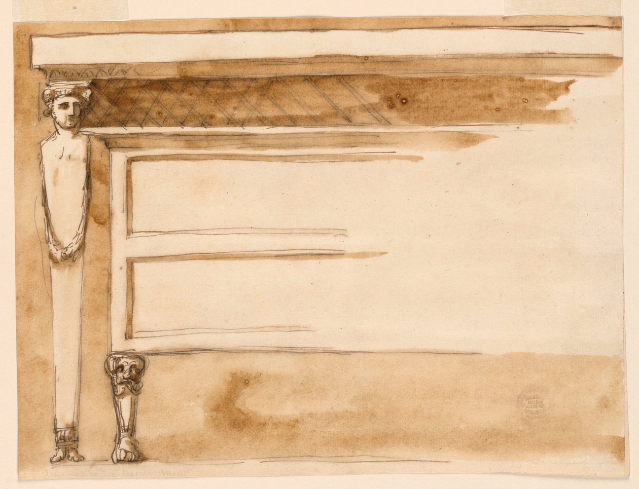 Kresba, konzolový stůl a komoda, cca 1795 od Unknown artistUnknown artist
