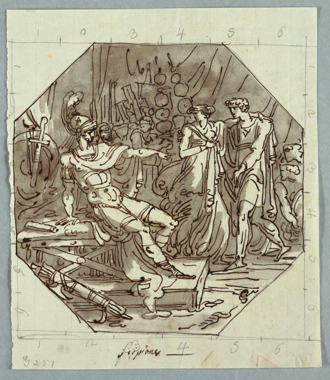 Kresba, Kontinence Scipia, 1811 od Unknown artistUnknown artist