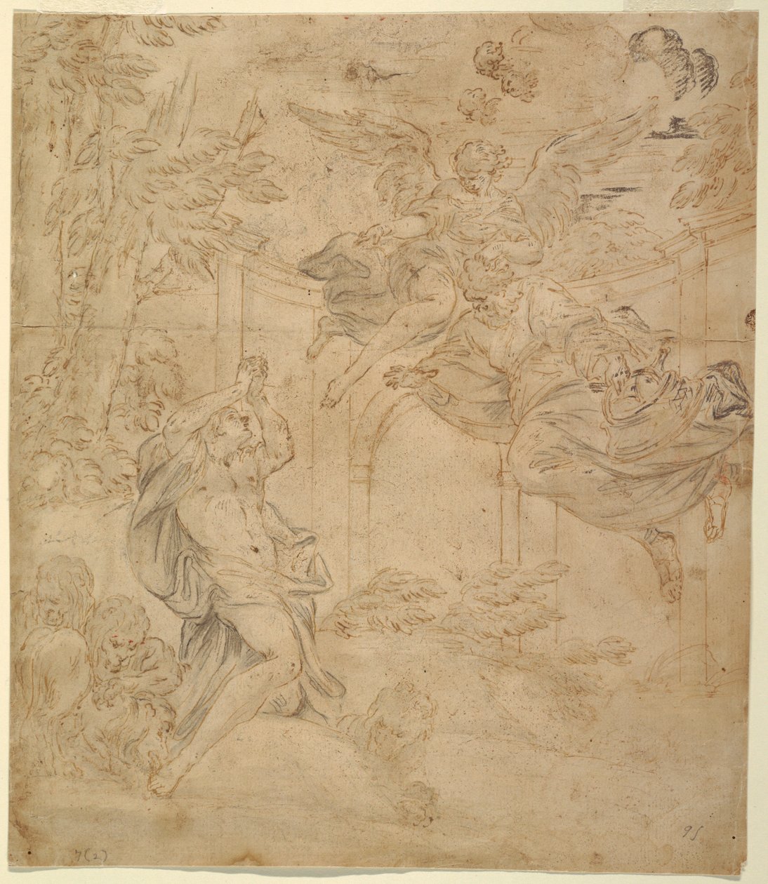 Kresba, Daniel v jámě lvové, asi 1630-40 od Unknown artistUnknown artist